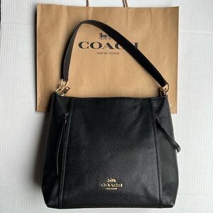Coach Marlon Hobo In Refined Black Leather Shoulder Bag